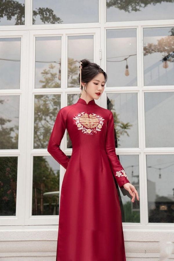 Áo dài cưới cho cô dâu cao – gầy