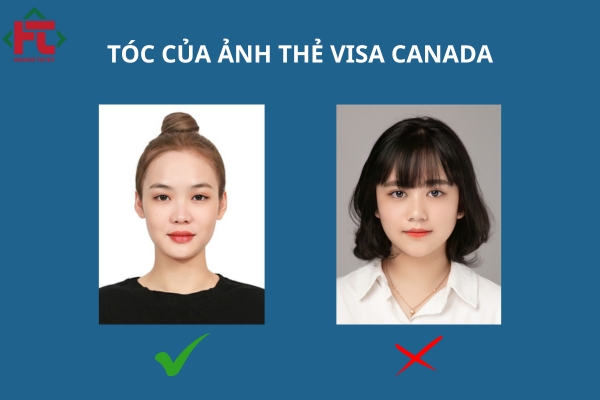 Hình ảnh visa Canada không được để tóc mái che quá lông mày