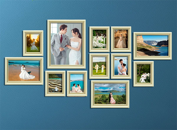 Bộ khung ảnh cưới với nhiều kích thước khác nhau