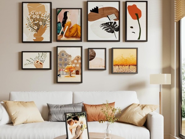 Khung 40x60 dễ bố trí theo bộ nhiều khung trên tường