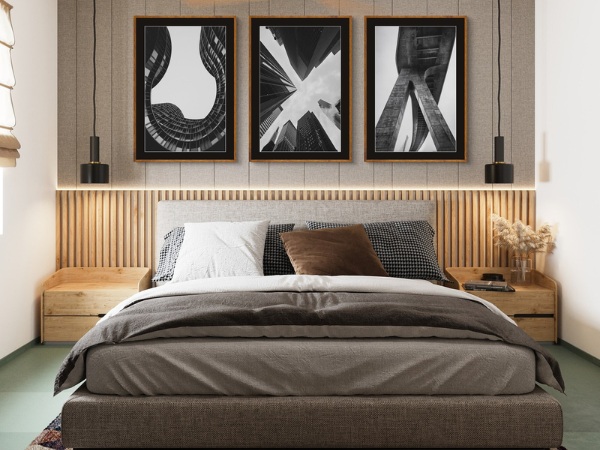 Ứng dụng của khung treo tường 40x60 trong phòng ngủ