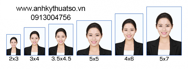 Các kích thước ảnh thẻ phổ biến