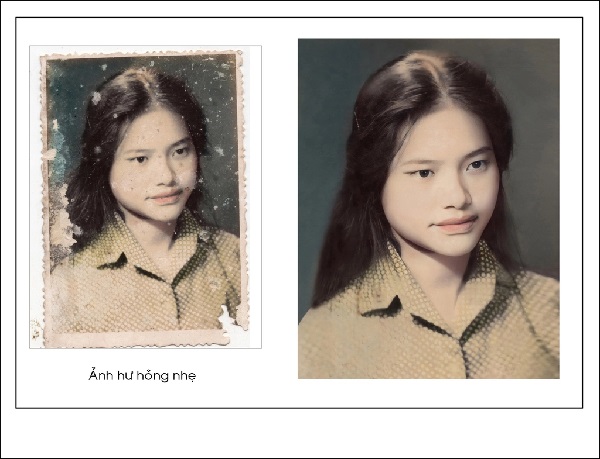 Phục chế ảnh cũ bị hỏng nhẹ tại Hoàng Tuyết