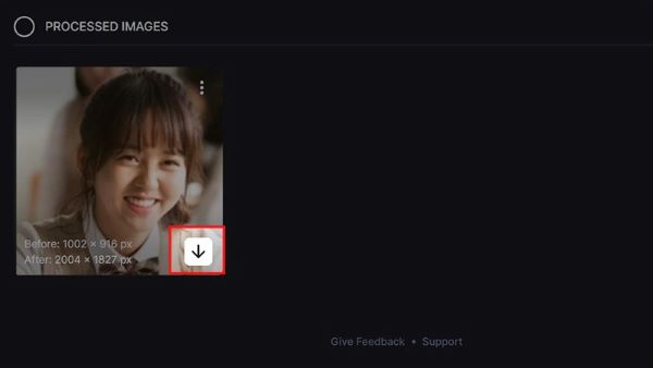 Nhấn vào biểu tượng mũi tên để lưu ảnh về máy