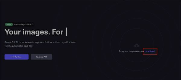 Truy cập Let's Enhance và upload ảnh