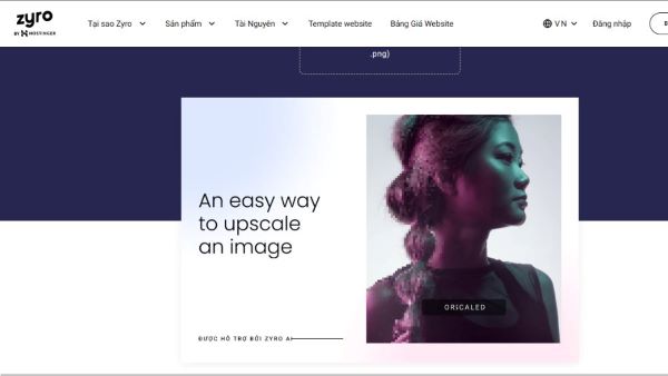 Cách tăng chất lượng ảnh bằng công cụ Zyro