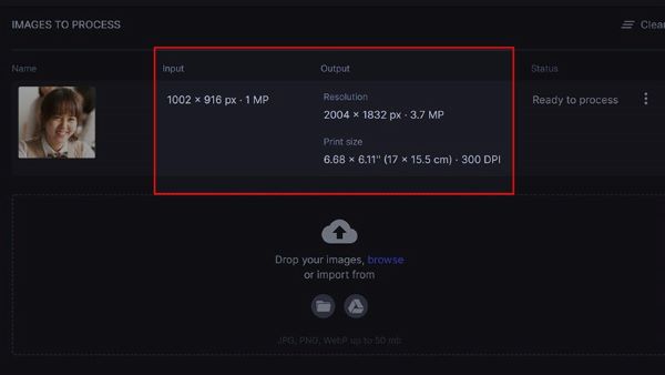 Trang web này sẽ tự động xử lý tăng độ phân giải ảnh lên 2x lần