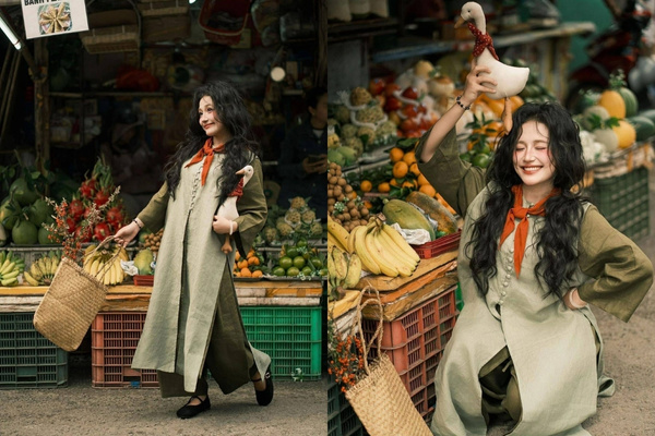 Giới trẻ “phát sốt” với concept chụp chợ Tết năng động, đầy màu sắc