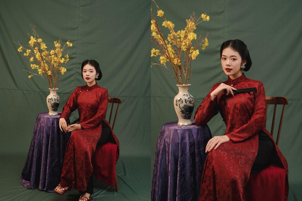 Tạo dáng chụp ảnh Tết nhẹ nhàng, phụ kiện đơn giản