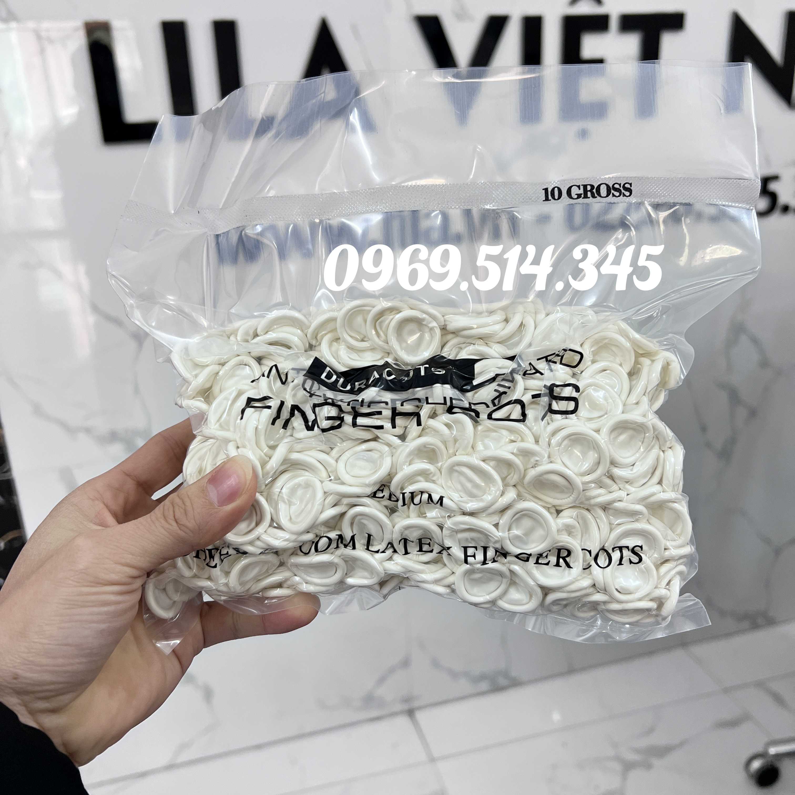Bao ngón tay cao su y tế chống tĩnh điện đóng gói khoảng 800 pcs/túi
