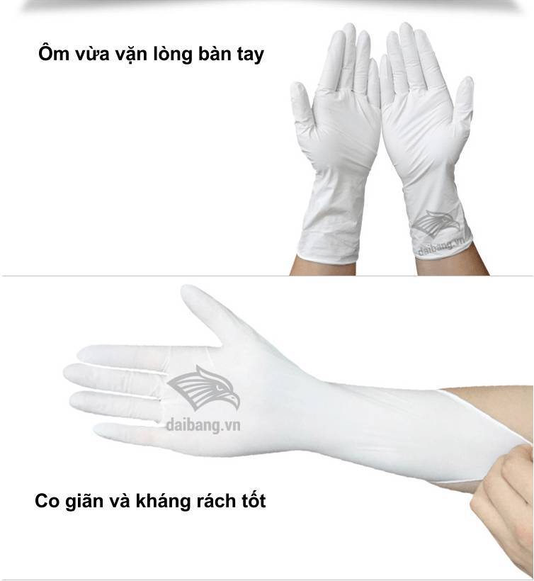 Găng tay Nitrile có độ co giãn tốt hơn Găng tay Latex gấp 3 lần