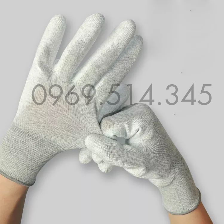 Găng tay chống tĩnh điện phủ bàn sợi carbon giúp bảo vệ đôi tay và tránh rơi trượt đồ