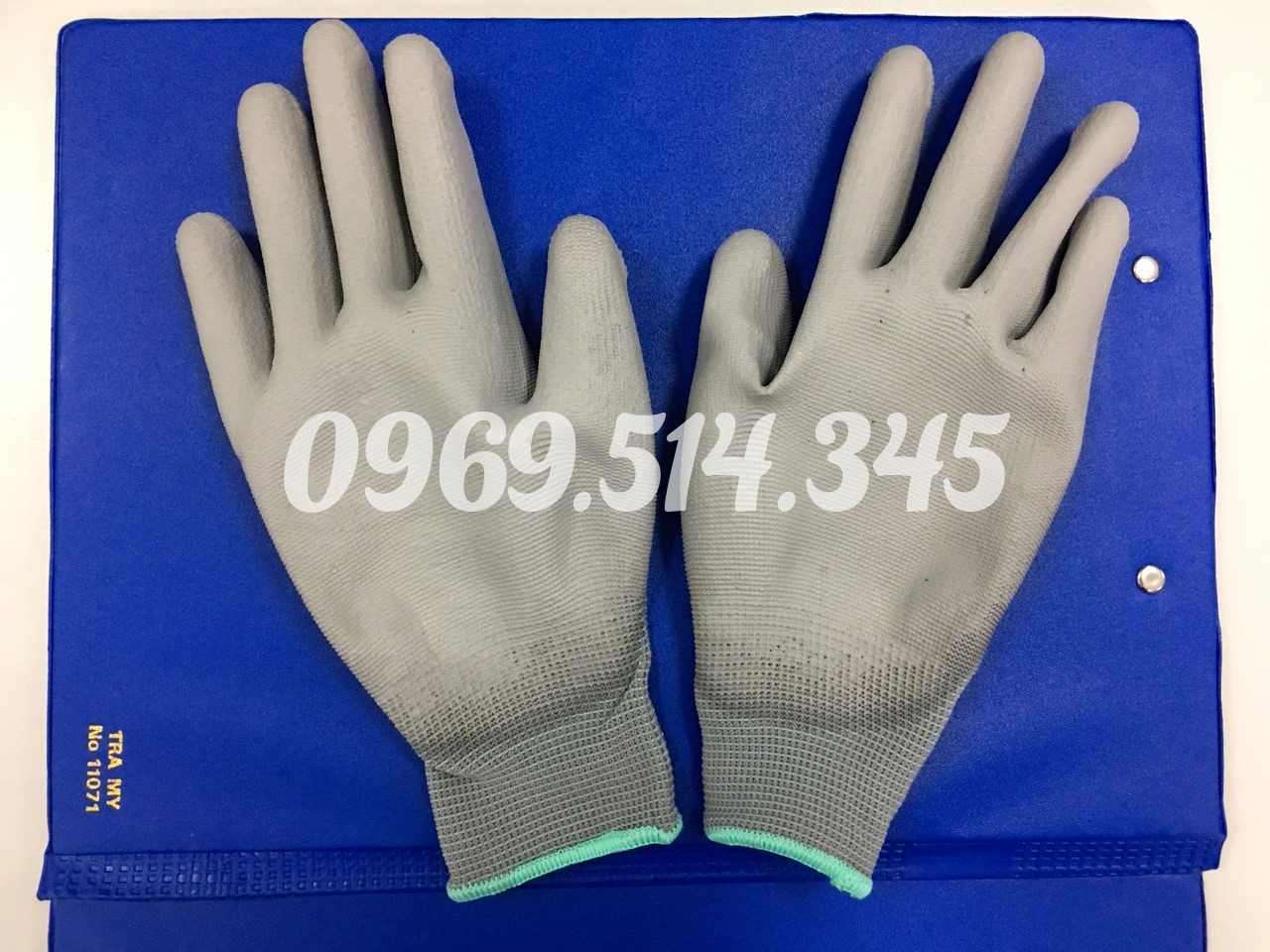 Gang tay phủ nhựa PU trong lòng bàn tay chống tĩnh điện cao trong môi trường làm việc khắt khe