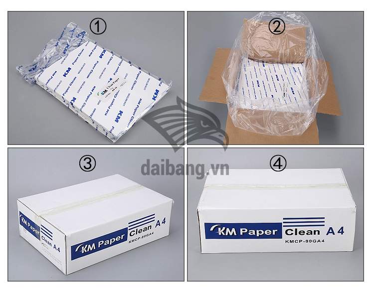 Sản phẩm được đóng gói hút chân không 250 tờ, đóng thùng carton chắc chắn và dễ vận chuyển