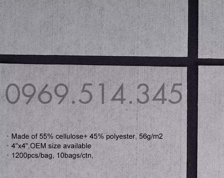 Khăn giấy lau 0604 được làm từ 55% cellulose và 45% polyester