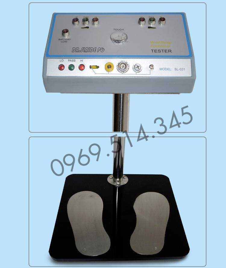 Máy đo điện trở SL-031 dùng trong nhà máy để đo điện trở của cơ thể người trước khi vào xưởng