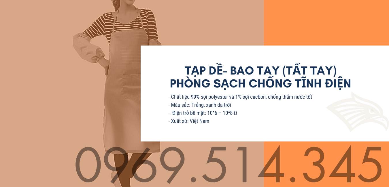 Tạp dề - Bao tay (tất tay) phòng sạch chống tĩnh điện