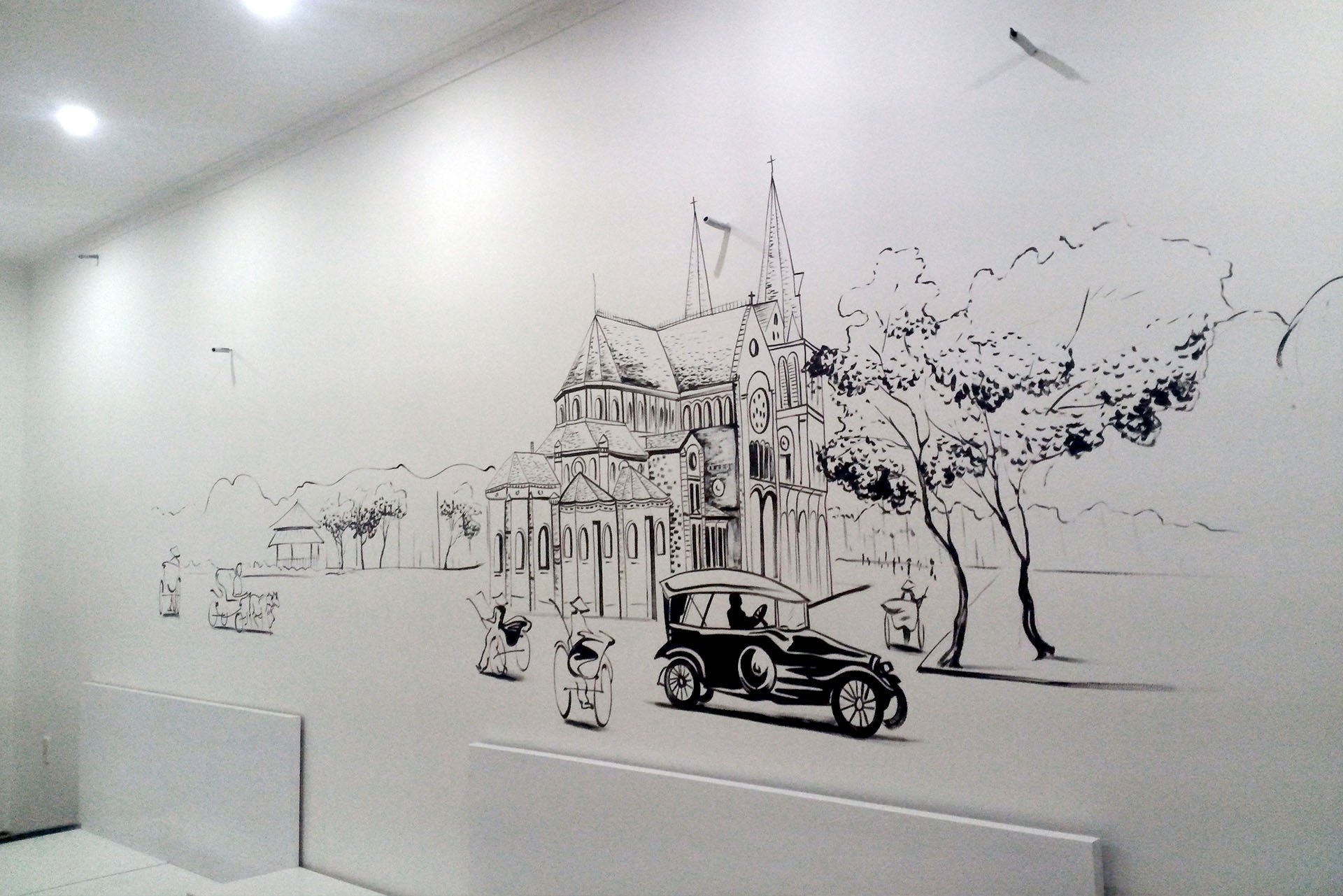Lưu ý vẽ tranh tường các quán cafe