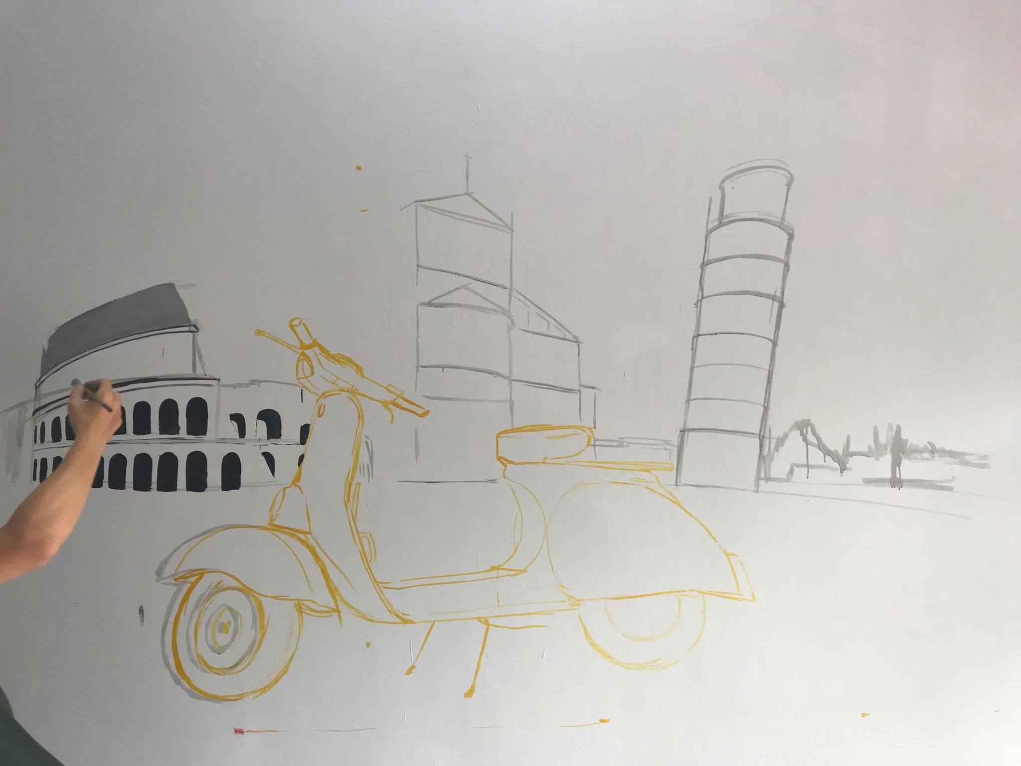 Vẽ tranh tường nhà anh Đức - Xã Đàn