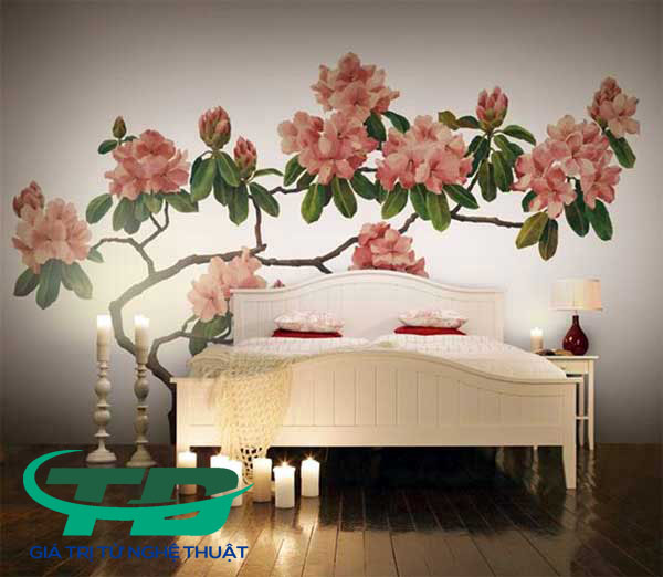 Vẽ tranh tường phòng khách
