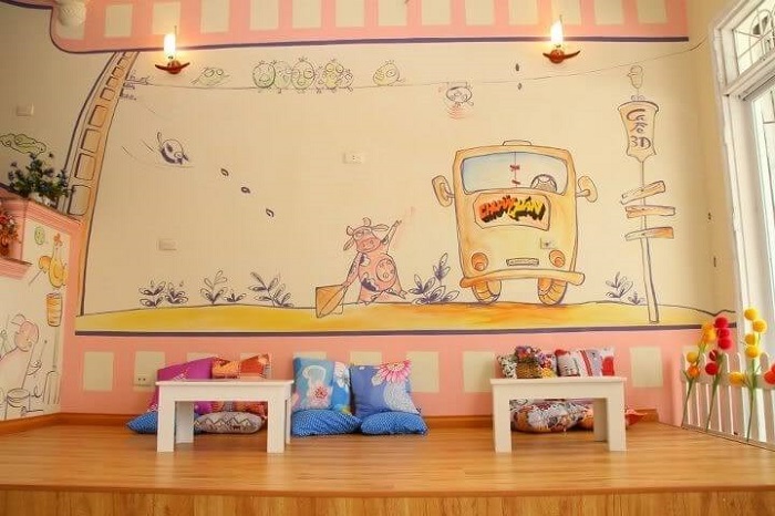 Vẽ tranh tường quán cafe đẹp