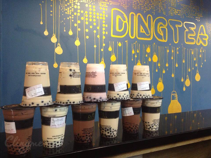 vẽ tranh quán trà sữa Ding Tea