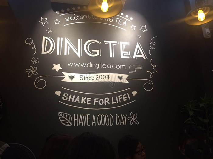 vẽ tranh quán trà sữa Ding Tea