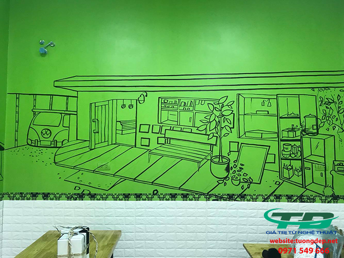 Vẽ Tranh Tường Nhà Hàng Hàn Quốc Tại Đống Đa