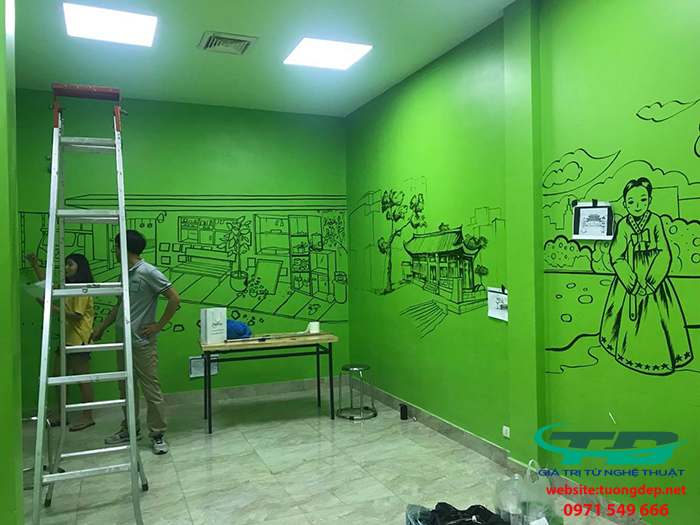 Vẽ Tranh Tường Nhà Hàng Hàn Quốc Tại Đống Đa