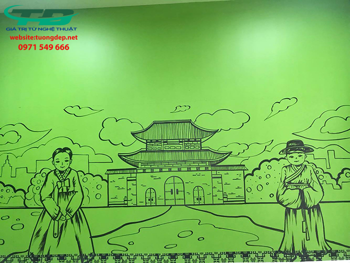 Vẽ Tranh Tường Nhà Hàng Hàn Quốc Tại Đống Đa
