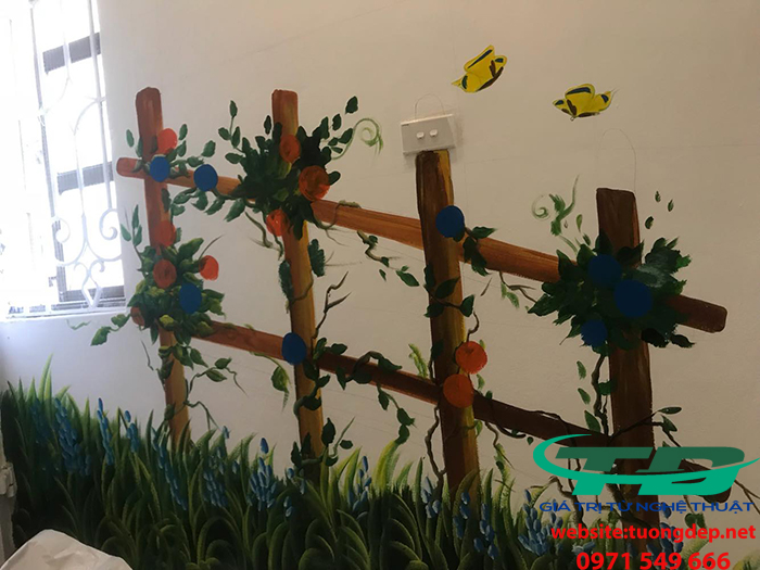 Vẽ Tranh Tường Phòng Ngủ Đơn Giản Tại Long Biên