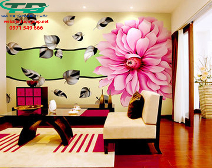 Vẽ tranh tường phòng khách