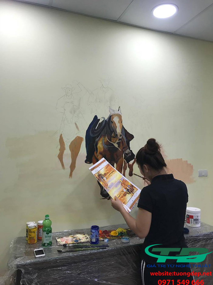 Vẽ Tranh Tường 3D Biểu Tượng Thương Hiệu Vodka Men