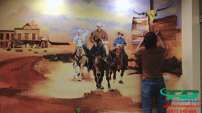 Vẽ Tranh Tường 3D Biểu Tượng Thương Hiệu Vodka Men