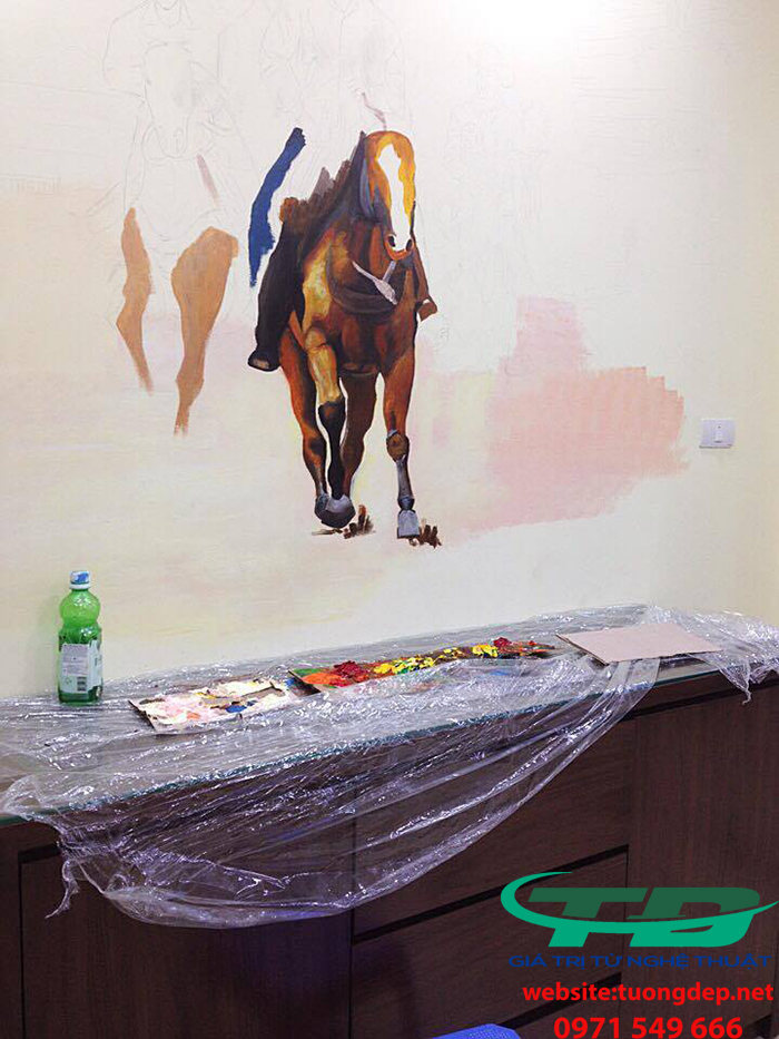 Vẽ Tranh Tường 3D Biểu Tượng Thương Hiệu Vodka Men