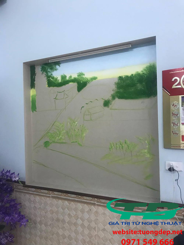 Vẽ Tranh Tường Làng Quê Tại Bắc Ninh