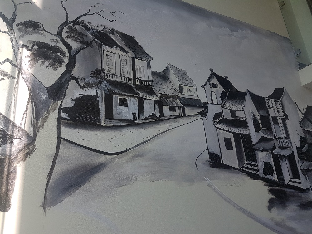 Vẽ tranh tường cafe cổ điển