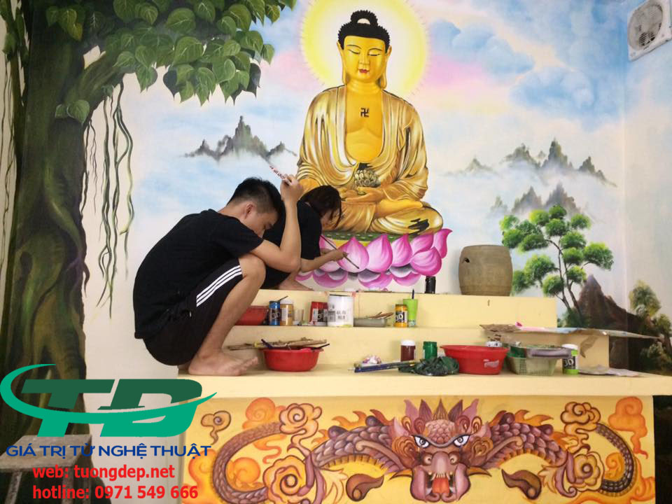 Vẽ tranh tường tại long biên