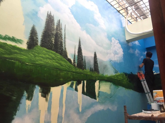 vẽ tranh tường tại Nguyễn Xiền