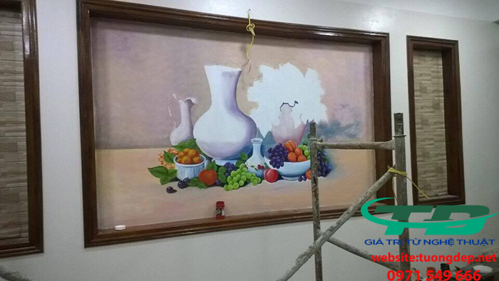 Vẽ Tranh Tường Nhà Bếp Tại Biệt Thự Long Biên