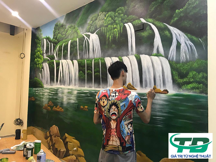 Vẽ tranh tường phòng khách
