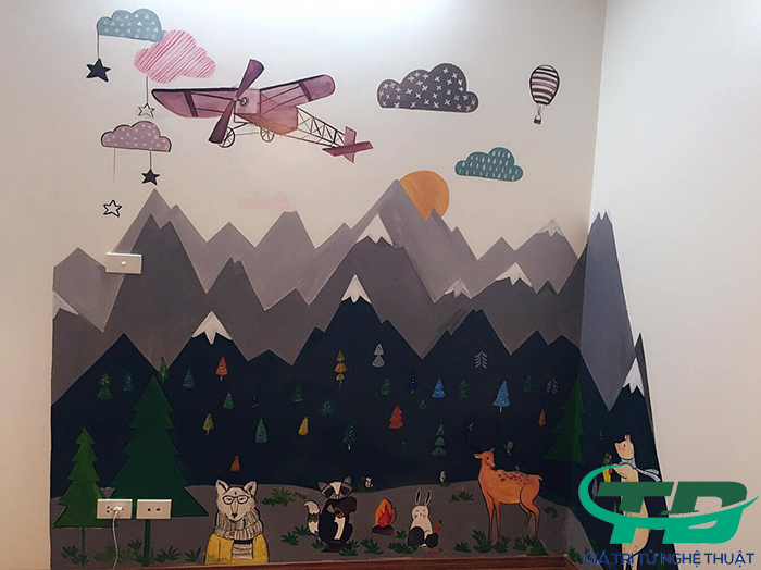 vẽ tranh tường phòng bé