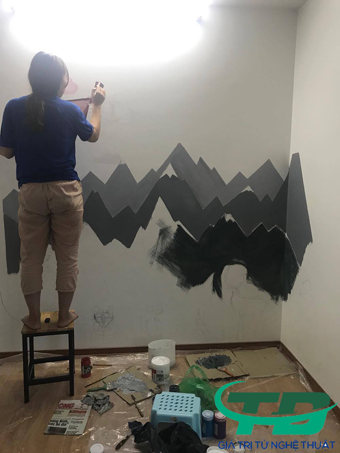 vẽ tranh tường phòng bé