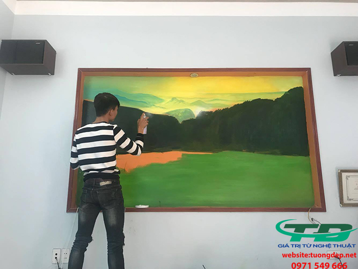 Vẽ Tranh Tường Phòng Khách Tại hải Dương