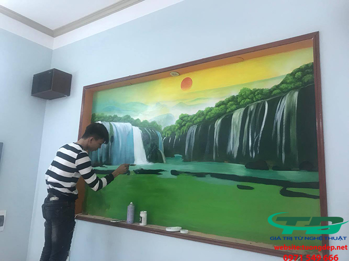 Vẽ Tranh Tường Phòng Khách Tại hải Dương