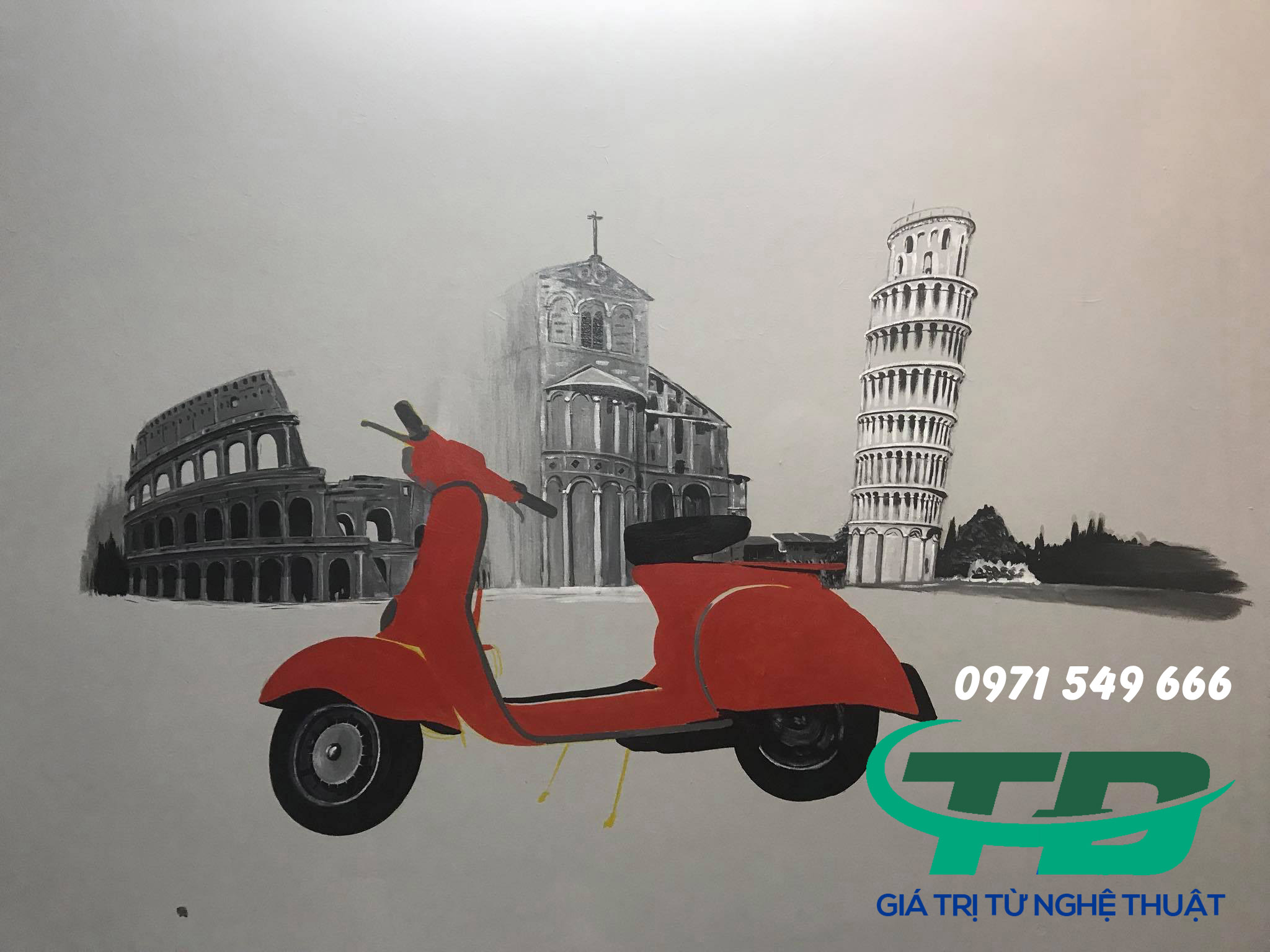 Vẽ tranh tường nhà anh Đức - Xã Đàn