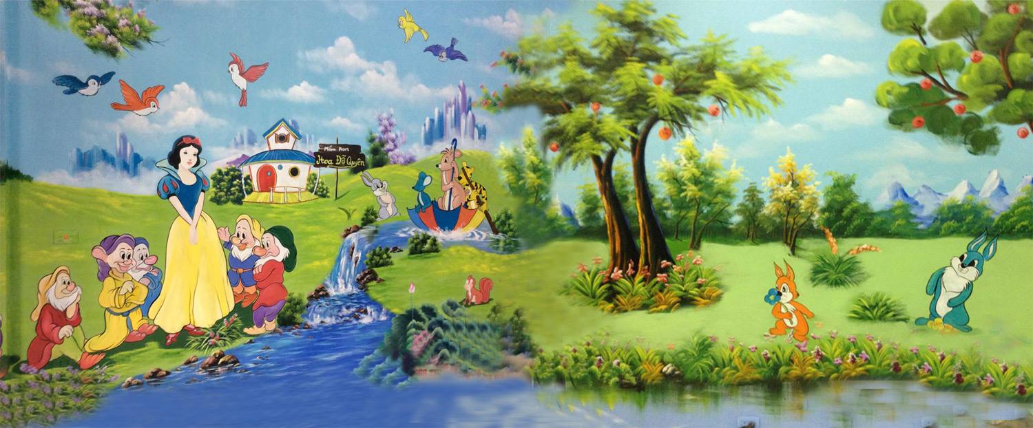 vẽ tranh tường mầm non hà nội
