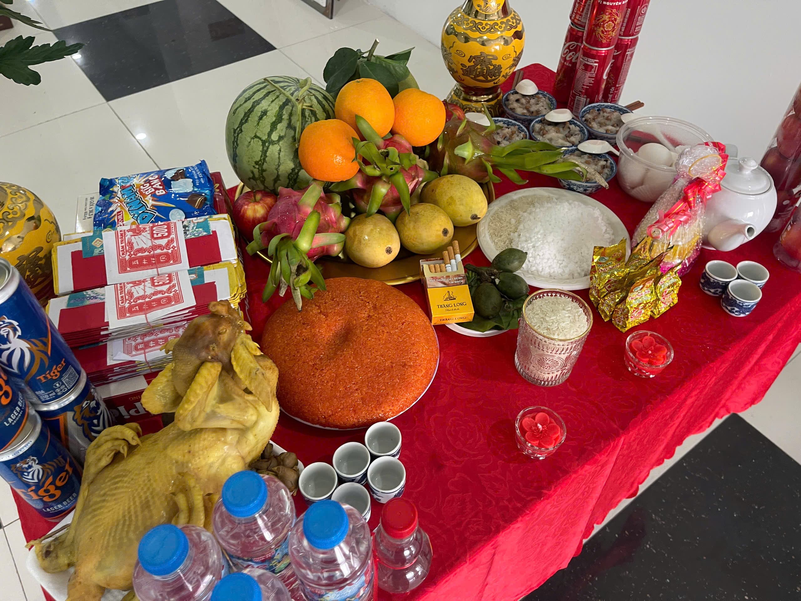 mâm cúng nhập trạch tòa nhà