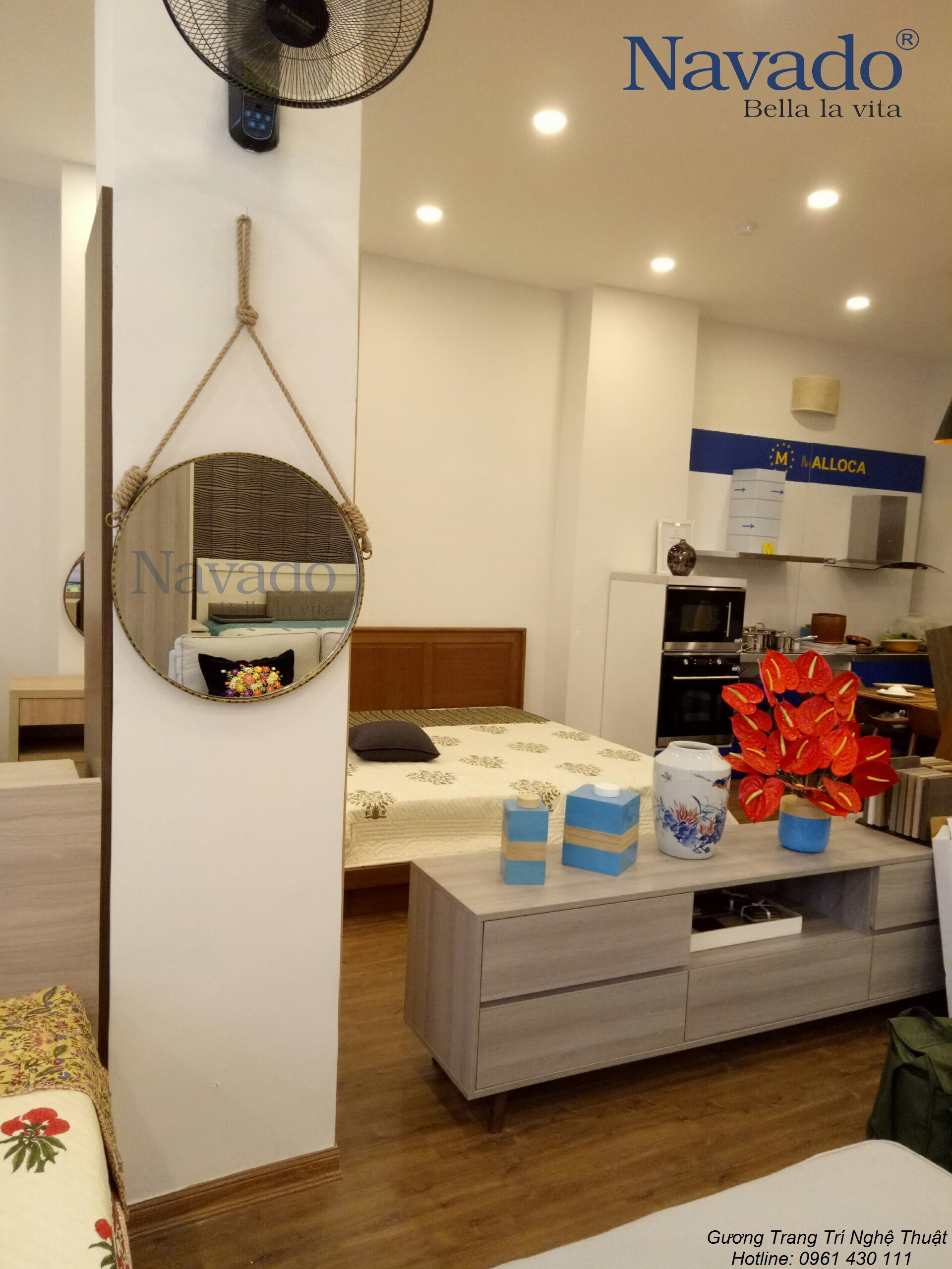 gương reo dây thừng cho phòng tắm