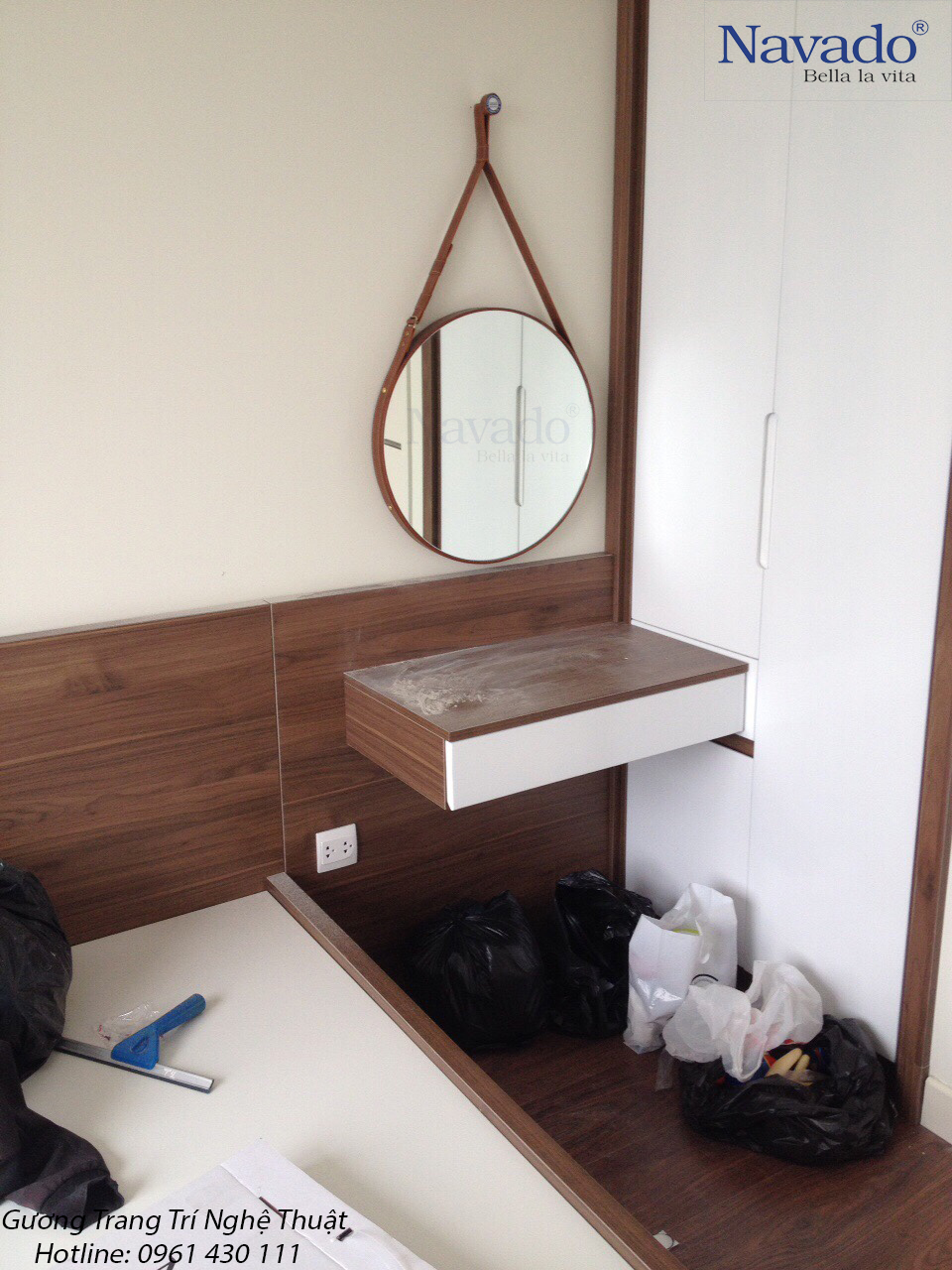 Gương tròn dây da Hà Nội